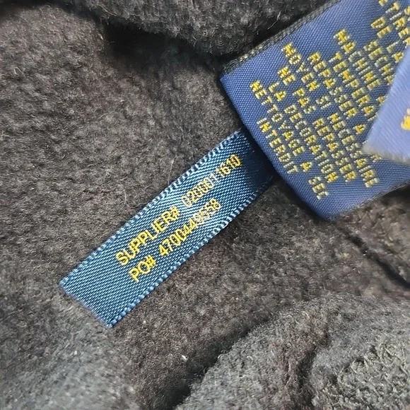 Polo Ralph Lauren Hoodie Men Small Black Funnel Neck Raglan Pullover Sweatshirt - Picture 10 of 10